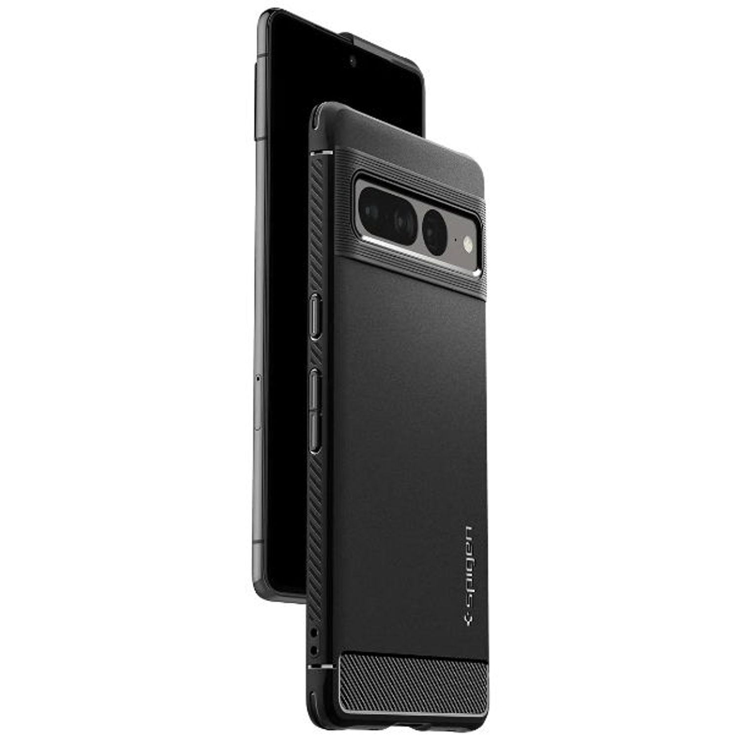 Husa Protectie Spate Spigen Rugged Armor ACS04725 pentru Google Pixel 7 Pro (Negru Mat) fotografia produsului View 2 L