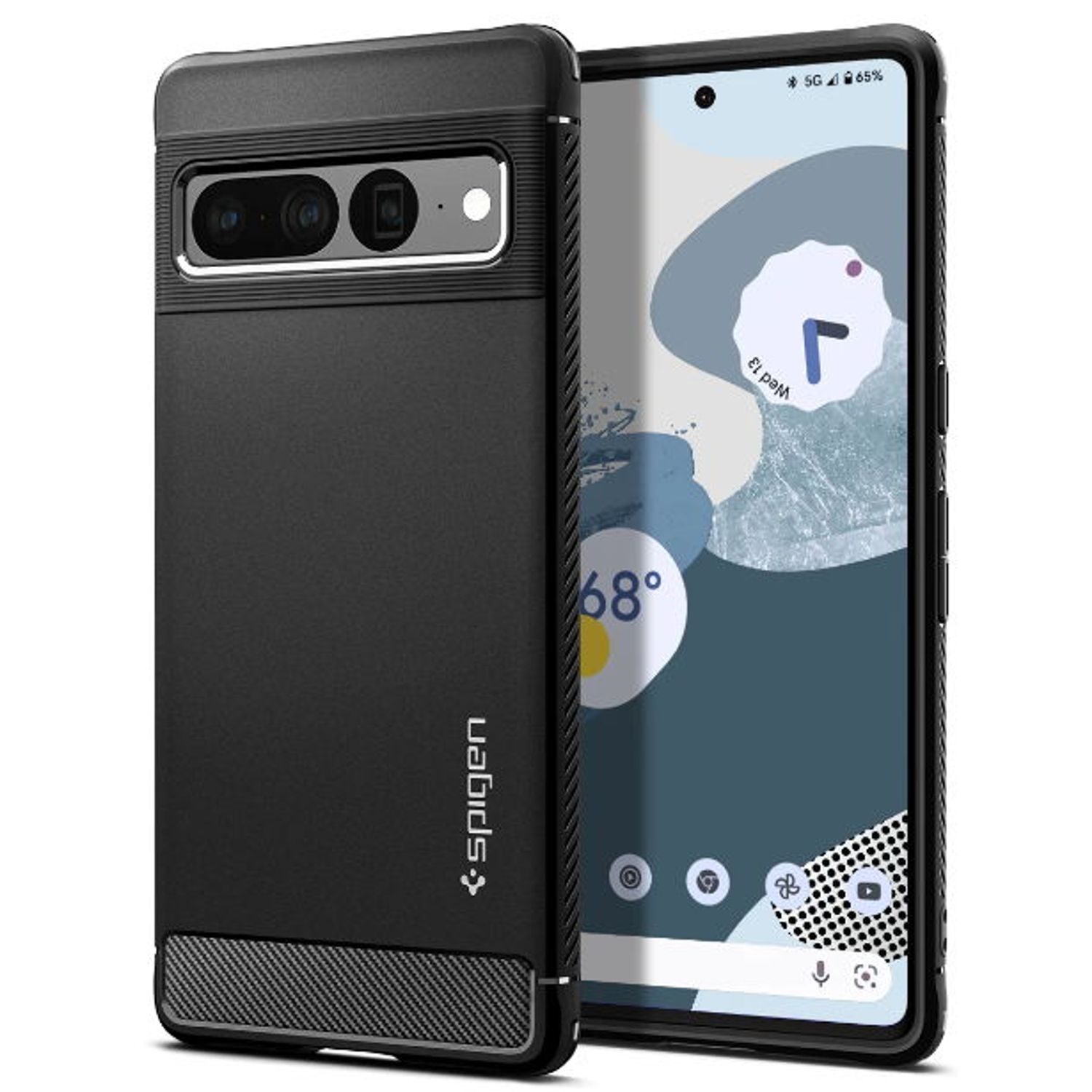 Husa Protectie Spate Spigen Rugged Armor ACS04725 pentru Google Pixel 7 Pro (Negru Mat) fotografia produsului