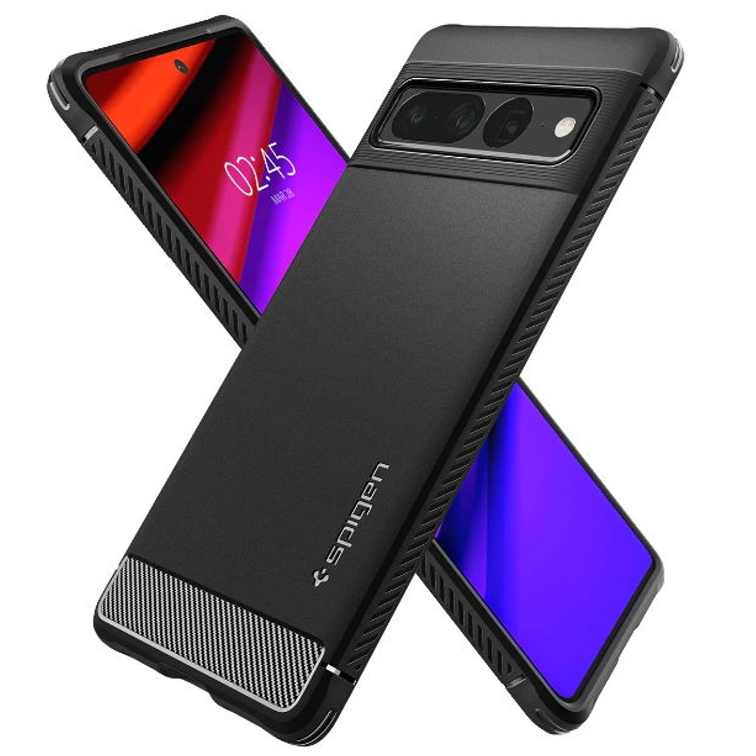 Husa Protectie Spate Spigen Rugged Armor ACS04725 pentru Google Pixel 7 Pro (Negru Mat) fotografia produsului View 3 L