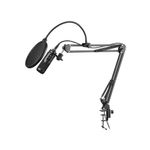 Microfon Tracer Studio Pro, condensator, cu filtru POP, USB 2.8m (Negru) fotografia produsului View 3 S