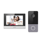 Kit videointercom IP Hikvision DS-KIS603-P(C), Flash 32 MB, memorie RAM 256MB, ecran 7" touchscreen fotografia produsului