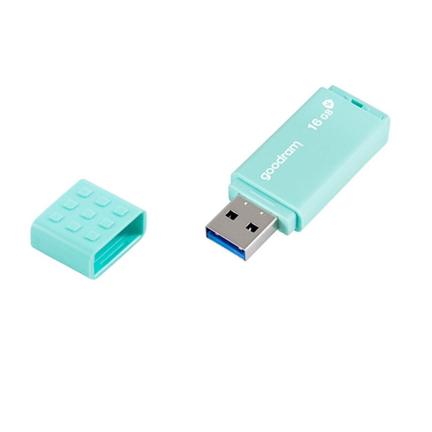Memorie USB 3.0, 16 GB, Goodram UME3 Care, cu capac, albastra fotografia produsului View 3 L