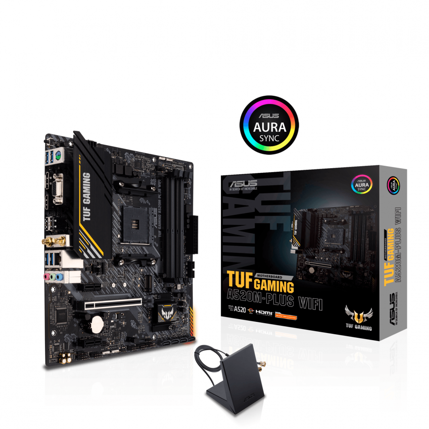 Placa de baza ASUS TUF GAMING A520M-PLUS WIFI, AM4 fotografia produsului View 4 L