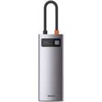 HUB USB Baseus Metal Gleam 6 in 1, conectare PC USB Type-C (Gri) fotografia produsului View 4 S
