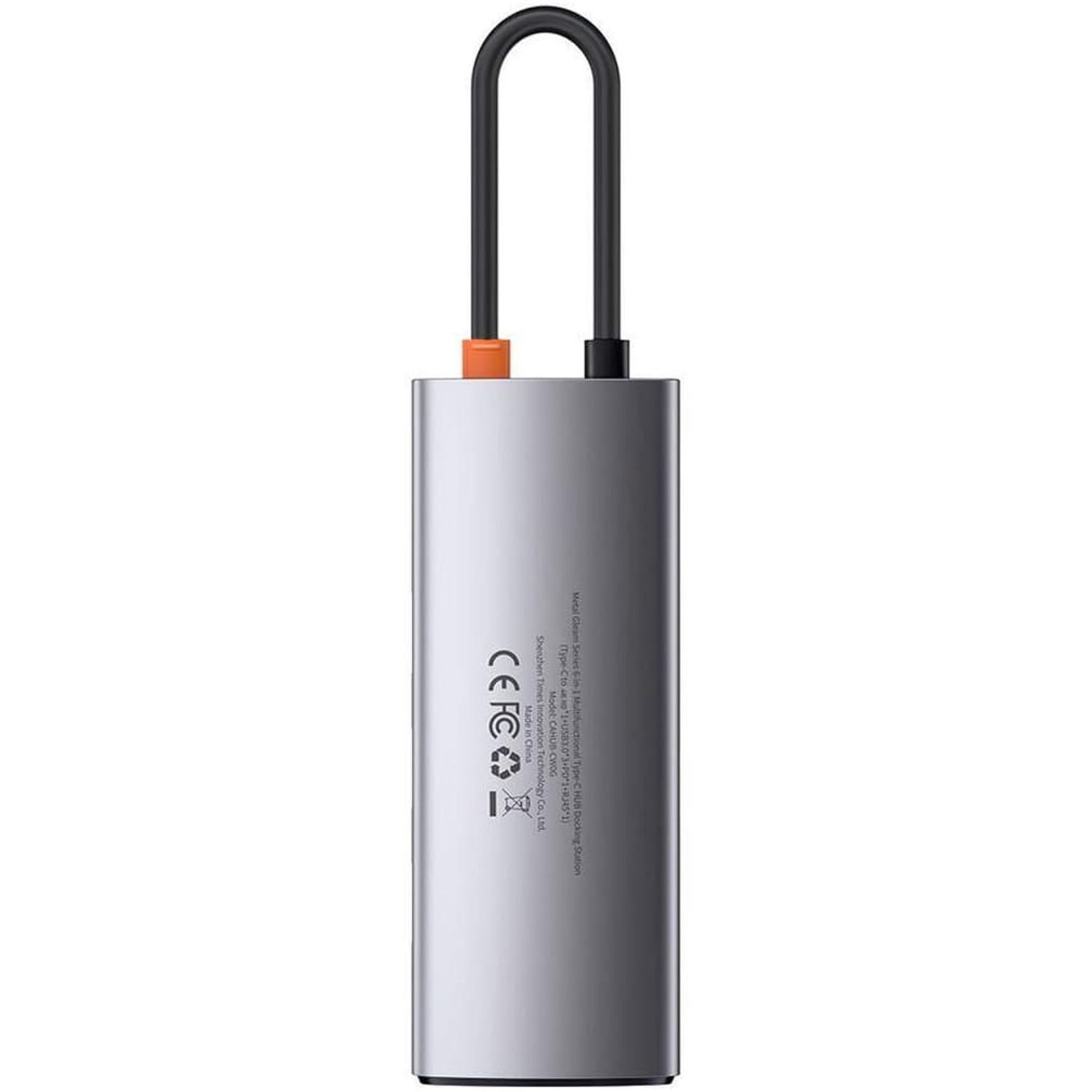 HUB USB Baseus Metal Gleam 6 in 1, conectare PC USB Type-C (Gri) fotografia produsului View 5 L