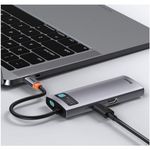 HUB USB Baseus Metal Gleam 6 in 1, conectare PC USB Type-C (Gri) fotografia produsului View 9 S