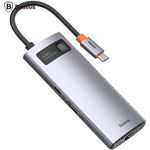 HUB USB Baseus Metal Gleam 6 in 1, conectare PC USB Type-C (Gri) fotografia produsului View 3 S