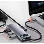 HUB USB Baseus Metal Gleam 6 in 1, conectare PC USB Type-C (Gri) fotografia produsului View 10 S