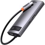 HUB USB Baseus Metal Gleam 6 in 1, conectare PC USB Type-C (Gri) fotografia produsului View 2 S