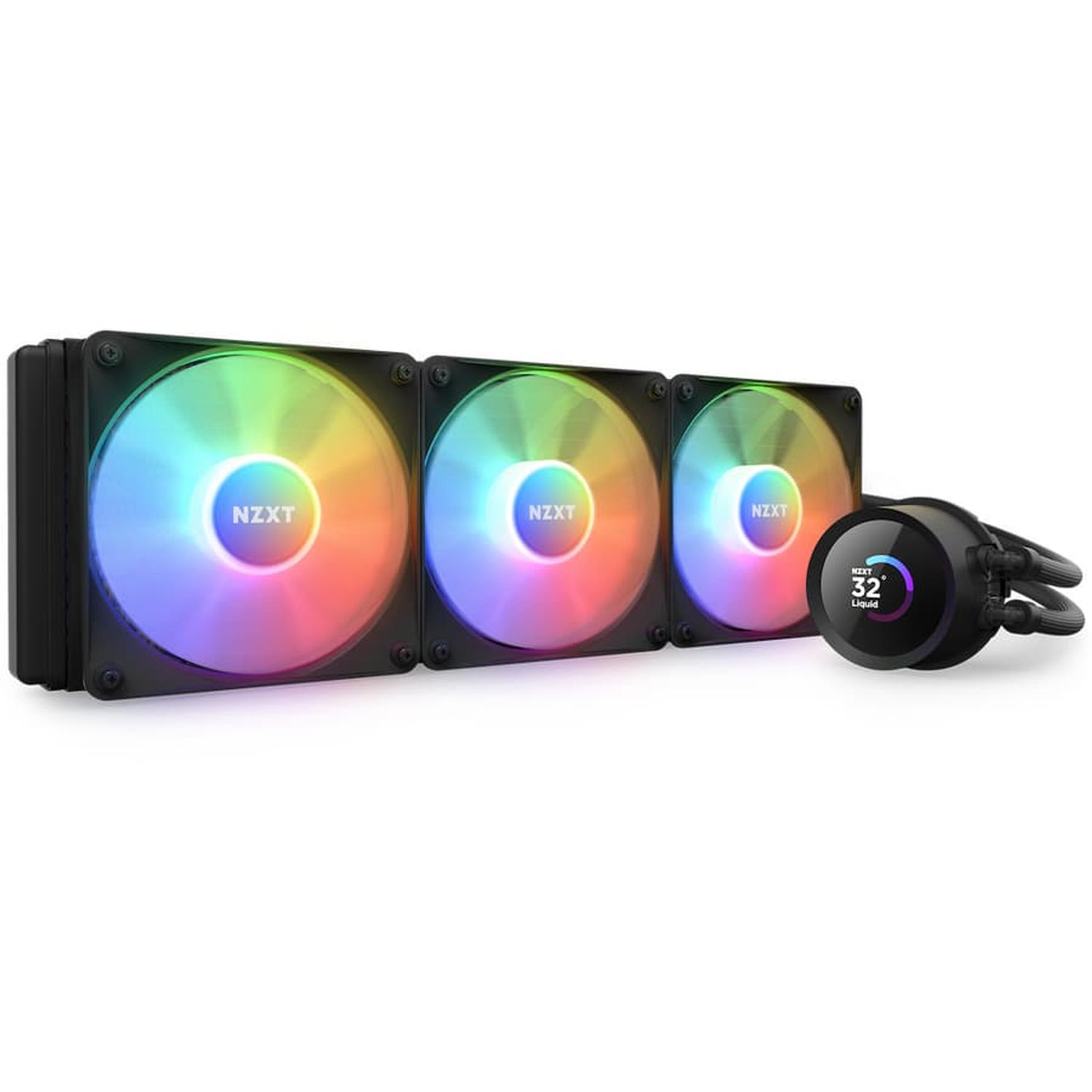 Cooler CPU NZXT Kraken 360 RGB, pompa cu ecran LCD, controller ARGB, negru fotografia produsului