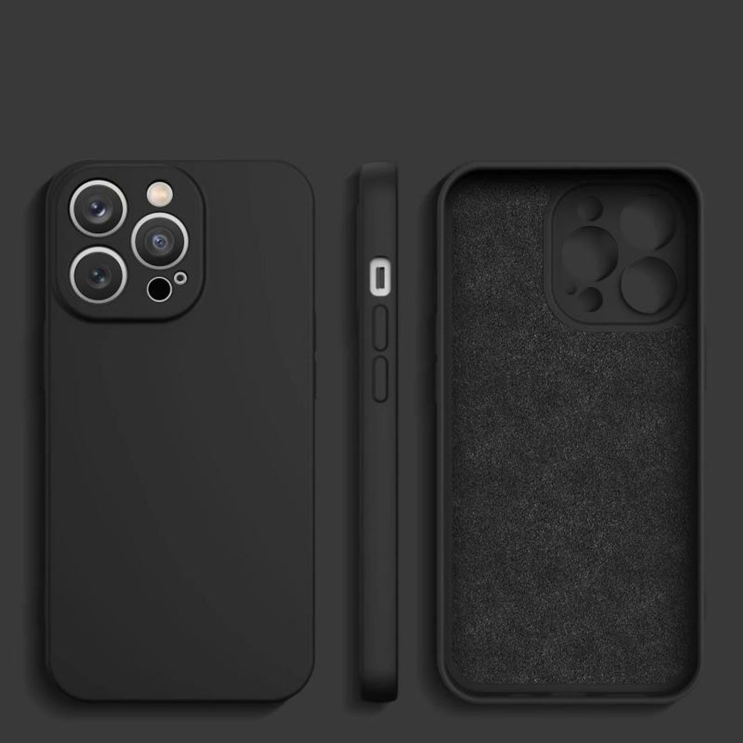 Carcasa Silicone Case compatibila cu Samsung Galaxy A14 4G / A14 5G, Negru fotografia produsului View 2 L