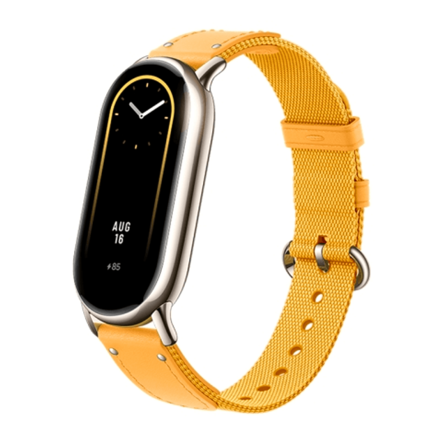 Curea pentru Xiaomi Mi Band 8, nylon + piele (Galben) fotografia produsului