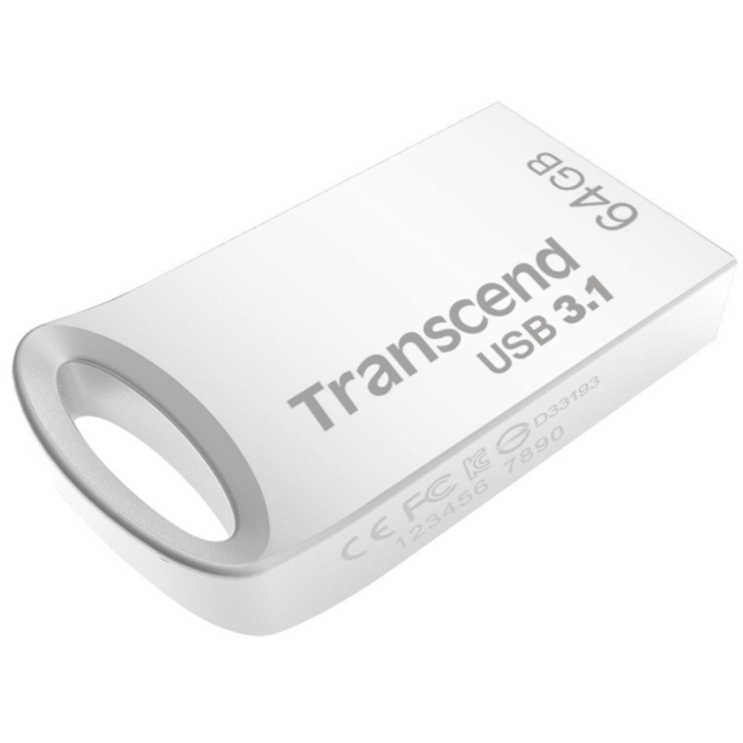Stick USB Transcend JetFlash 710, 64GB, USB 3.1 (Argintiu) fotografia produsului View 2 L