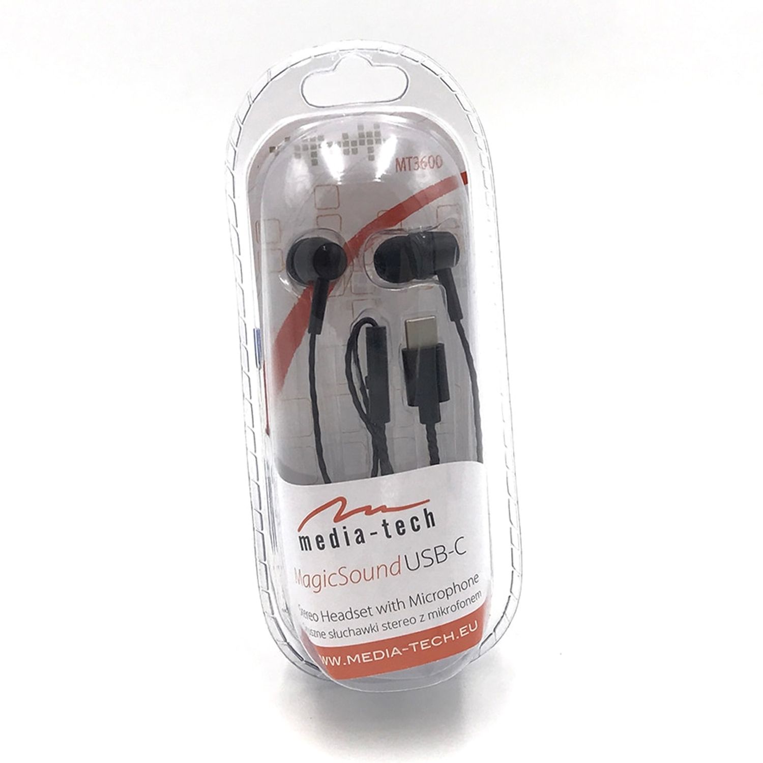 Casti Media-Tech MAGICSOUND, USB-C, Microfon, Negru fotografia produsului View 2 L