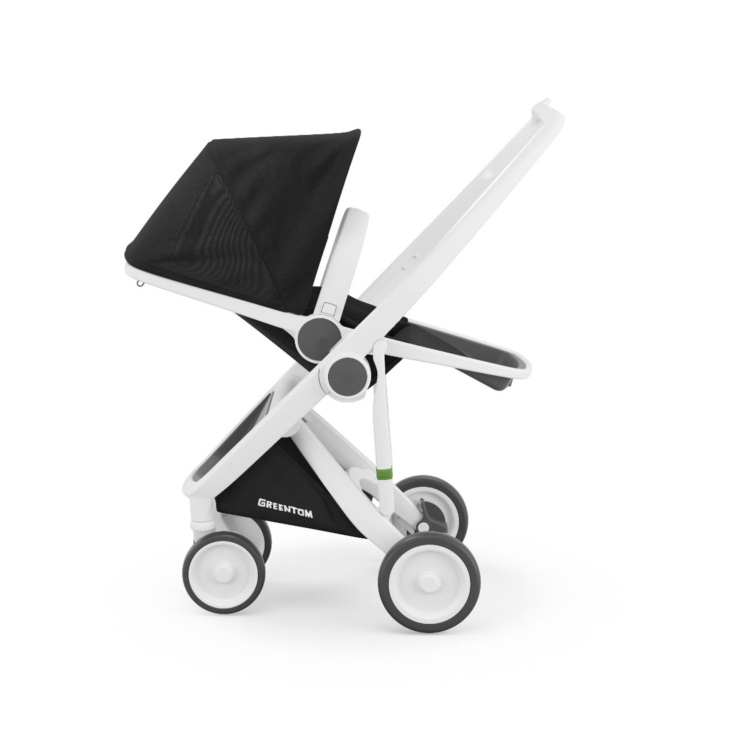 Carucior, Greentom, Reversible, 100% Ecologic, White Black fotografia produsului View 2 L