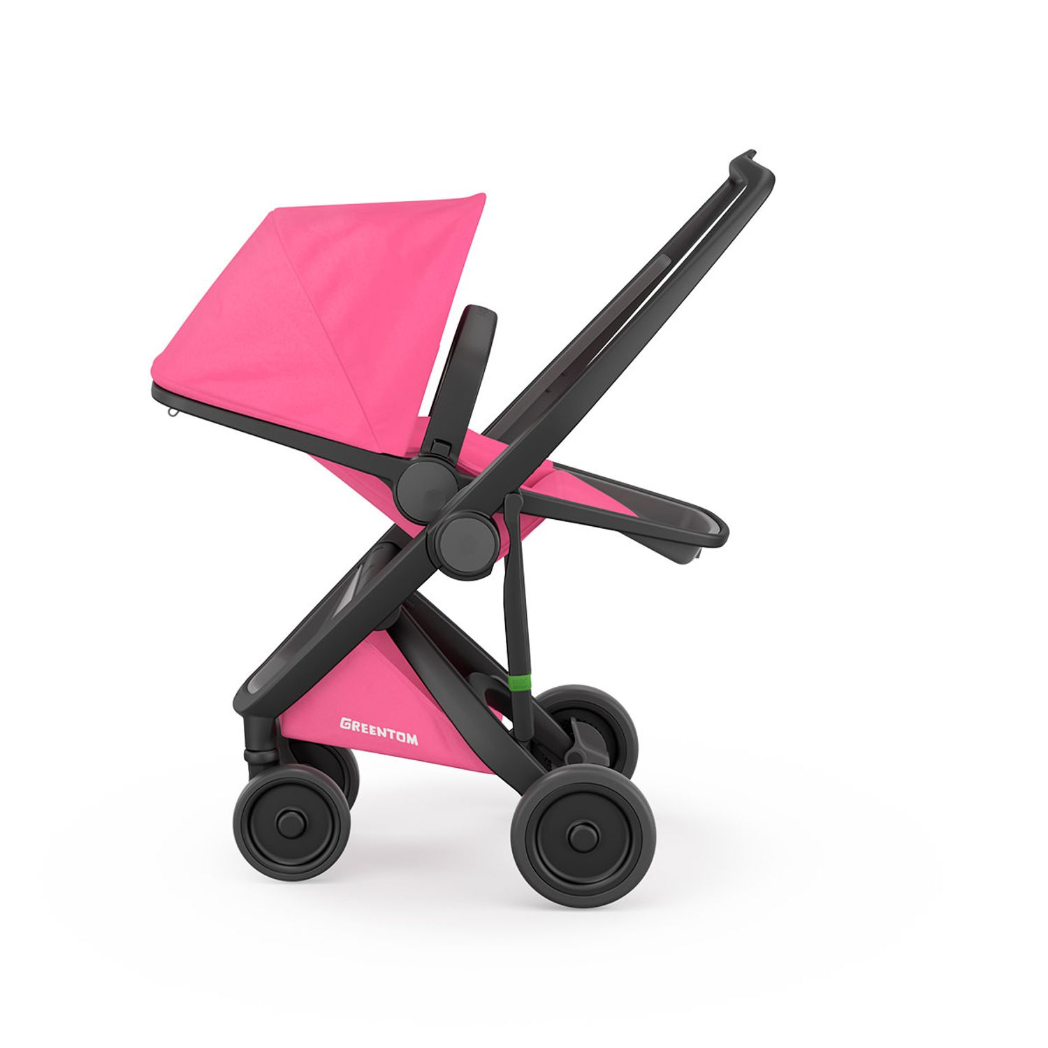 Carucior 2 In 1, Greentom, 100% Ecologic, Black Pink fotografia produsului View 3 L