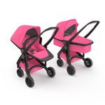 Carucior 2 In 1, Greentom, 100% Ecologic, Black Pink fotografia produsului