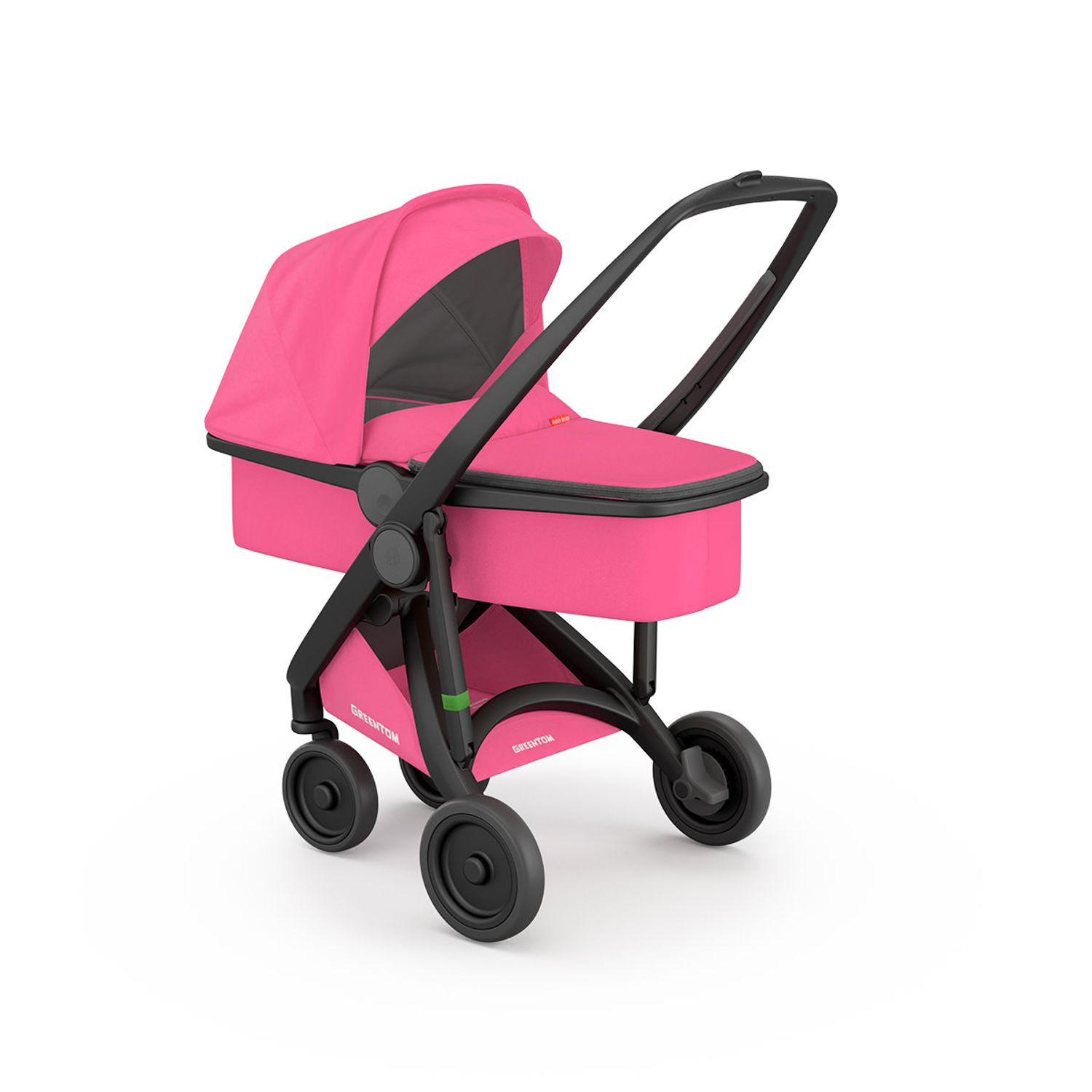 Carucior 2 In 1, Greentom, 100% Ecologic, Black Pink fotografia produsului View 4 L