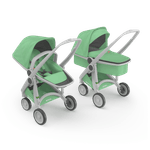 Carucior 2 In 1, Greentom, 100% Ecologic, Grey Mint fotografia produsului