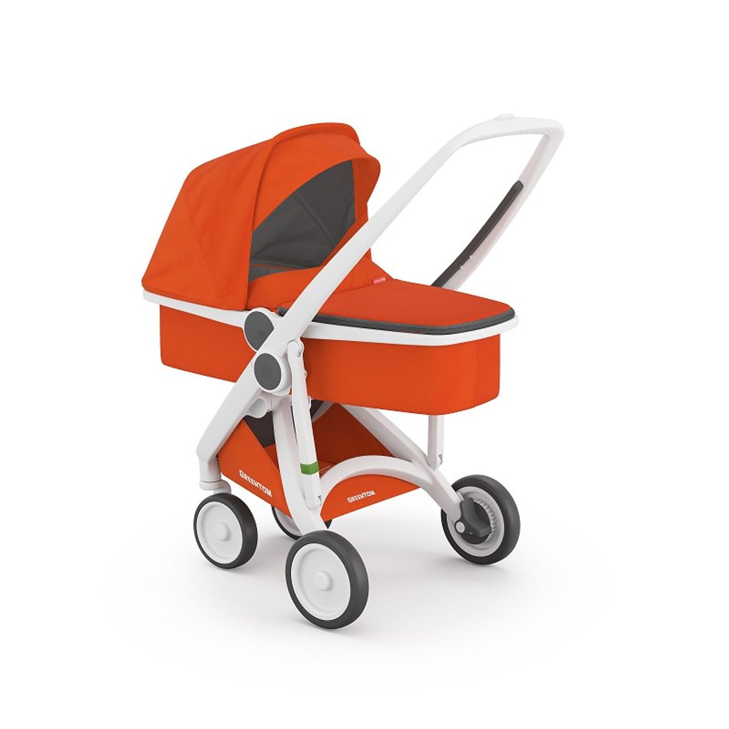 Carucior 2 In 1, Greentom, 100% Ecologic, White Orange fotografia produsului View 3 L