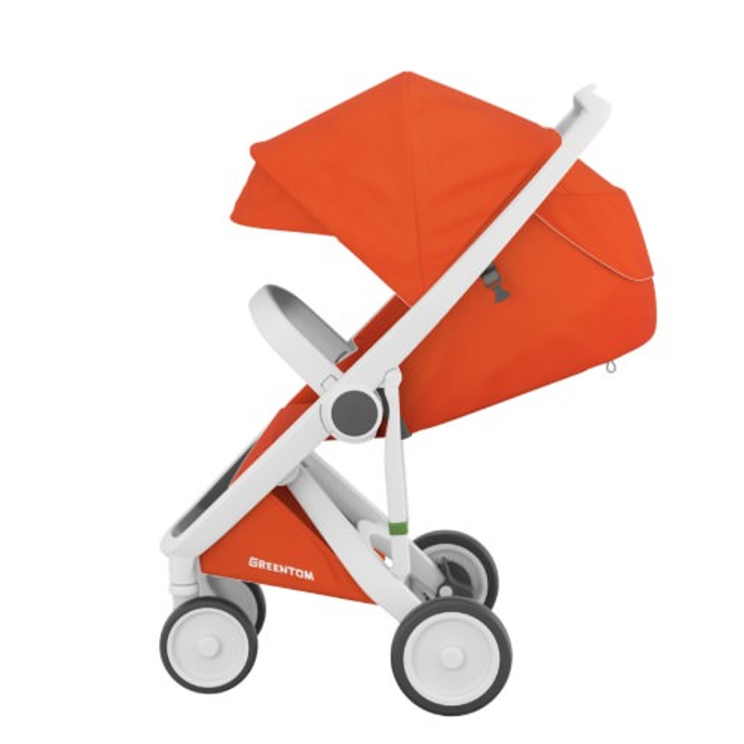 Carucior, Greentom, Classic Upp, 100% Ecologic, White Orange fotografia produsului View 2 L