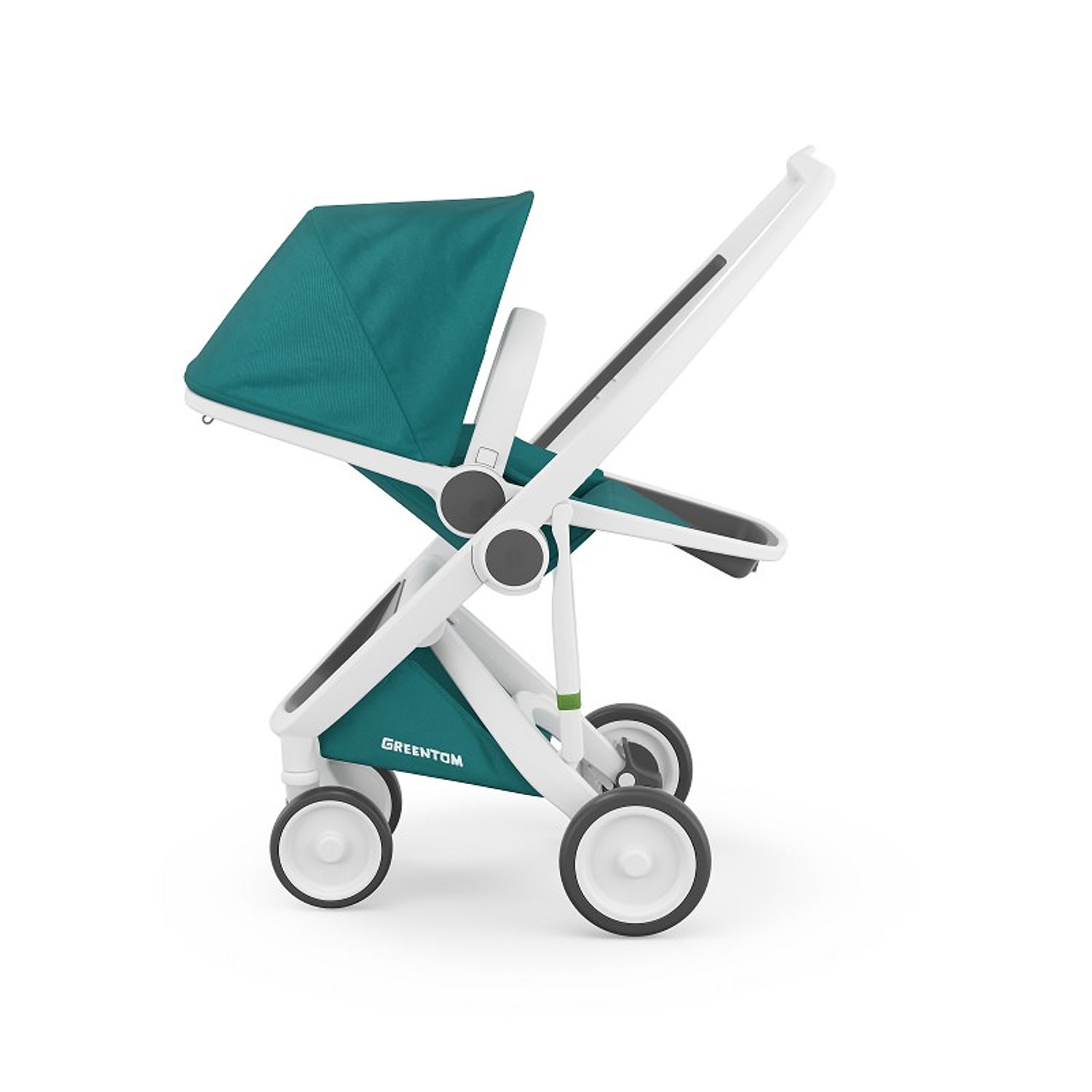 Carucior 2 In 1, Greentom, 100% Ecologic, White Teal fotografia produsului View 6 L