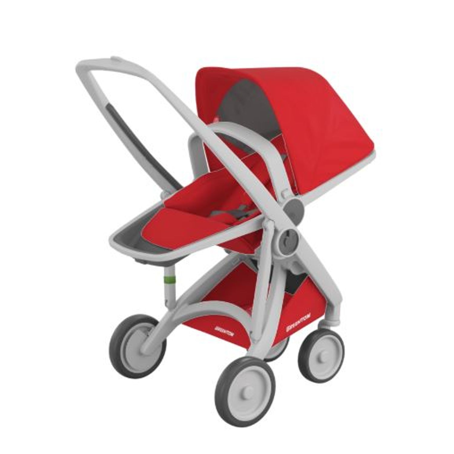 Carucior 2 In 1, Greentom, 100% Ecologic, Grey Red fotografia produsului View 3 L