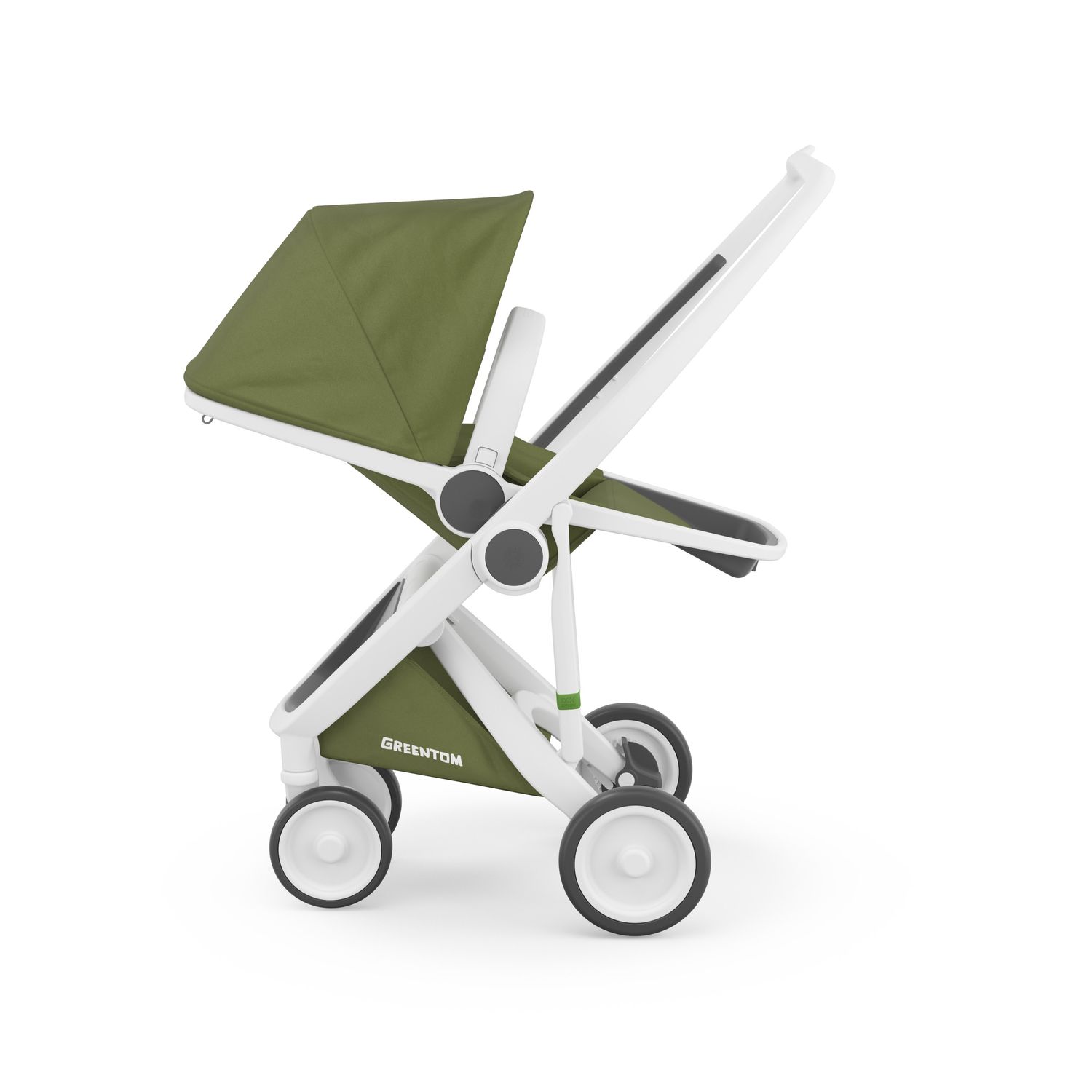 Carucior, Greentom, Reversible, 100% Ecologic, White Olive fotografia produsului View 4 L