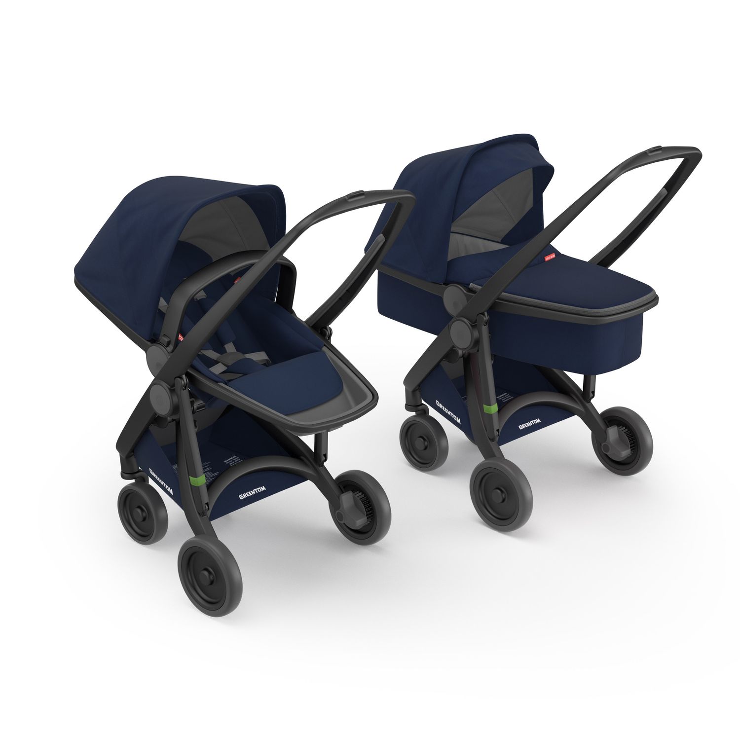 Carucior 2 in 1, Greentom, 100% Ecologic, Black Blue fotografia produsului