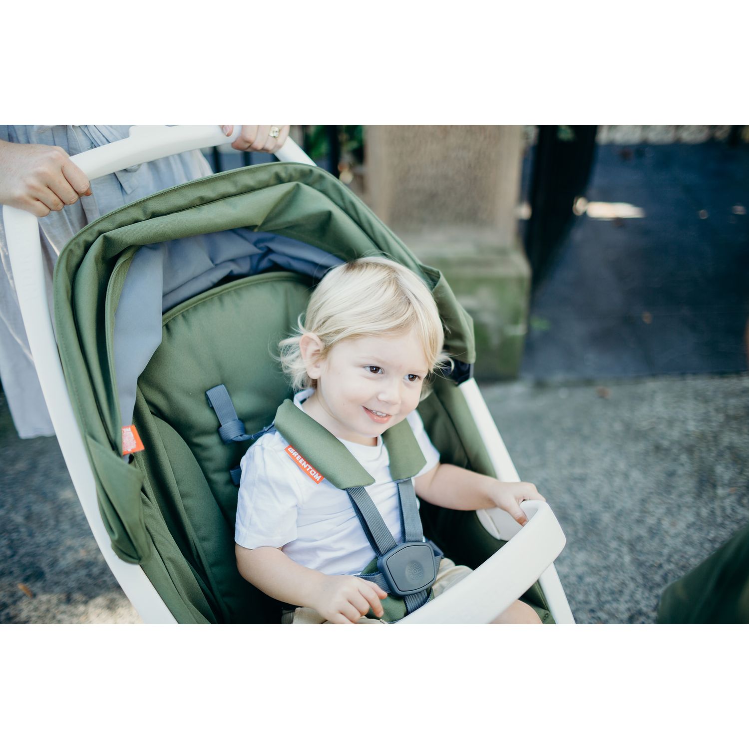 Carucior, Greentom, Classic Upp, 100% Ecologic, White Olive fotografia produsului View 2 L