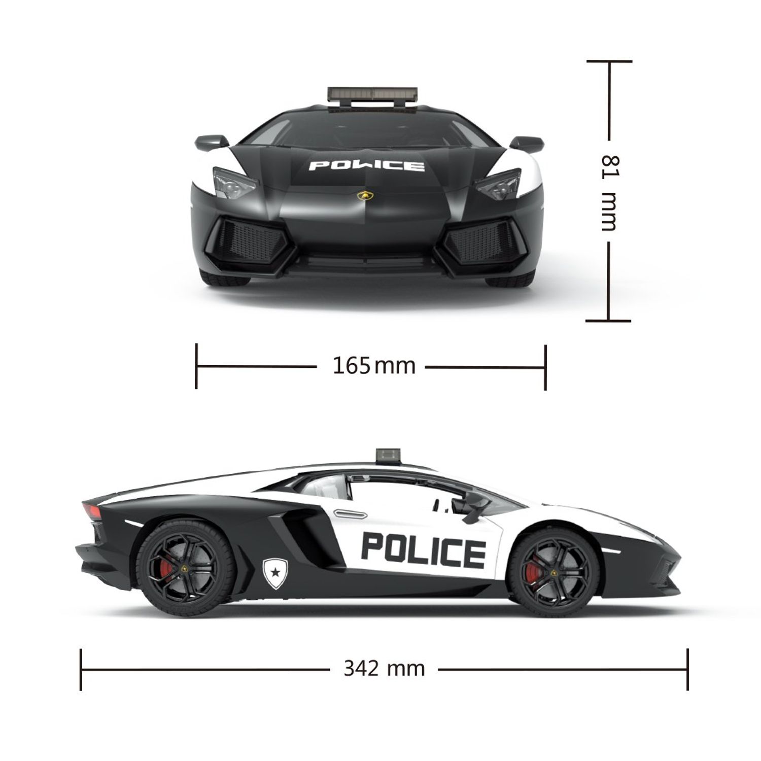Masina cu telecomanda Lamborghini Aventador Police (1:14,2,4 G&Iacute;z) KS Drive fotografia produsului View 3 L