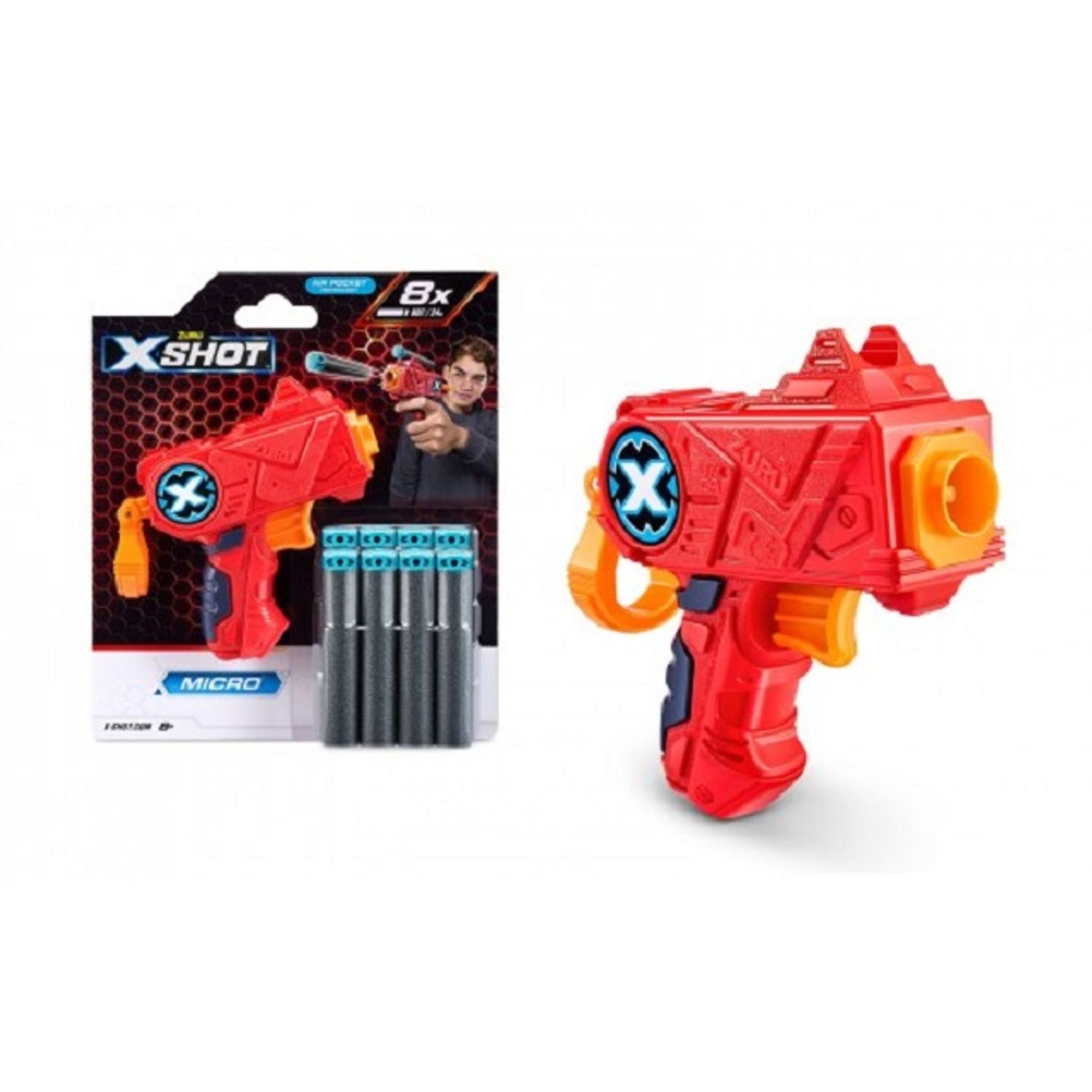 Pistol Micro X&minus;Shot cu 8 cartuse fotografia produsului View 3 L