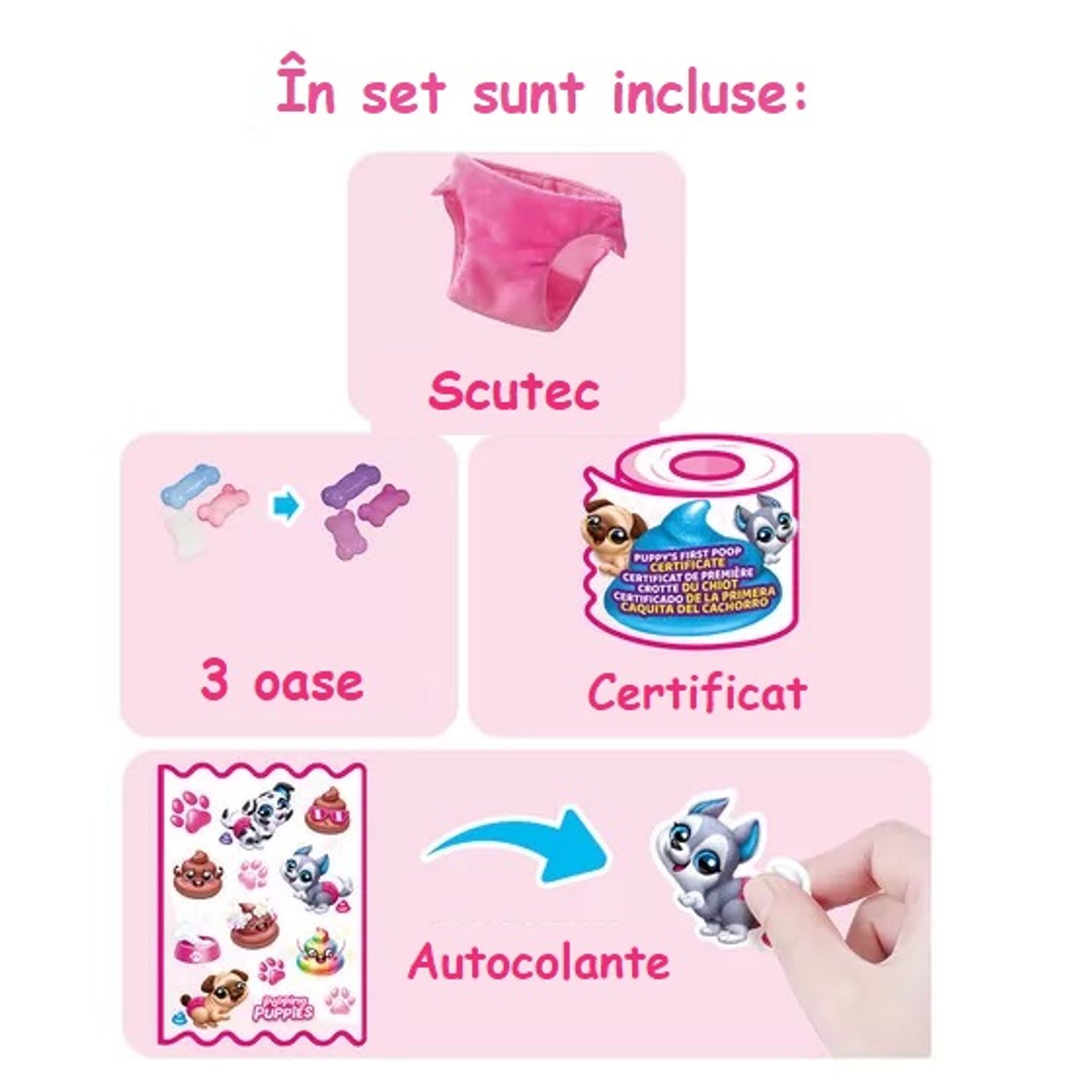 Jucarie de plus surpriza Catelus Interactiv Pets Alive Pooping Puppies fotografia produsului View 3 L