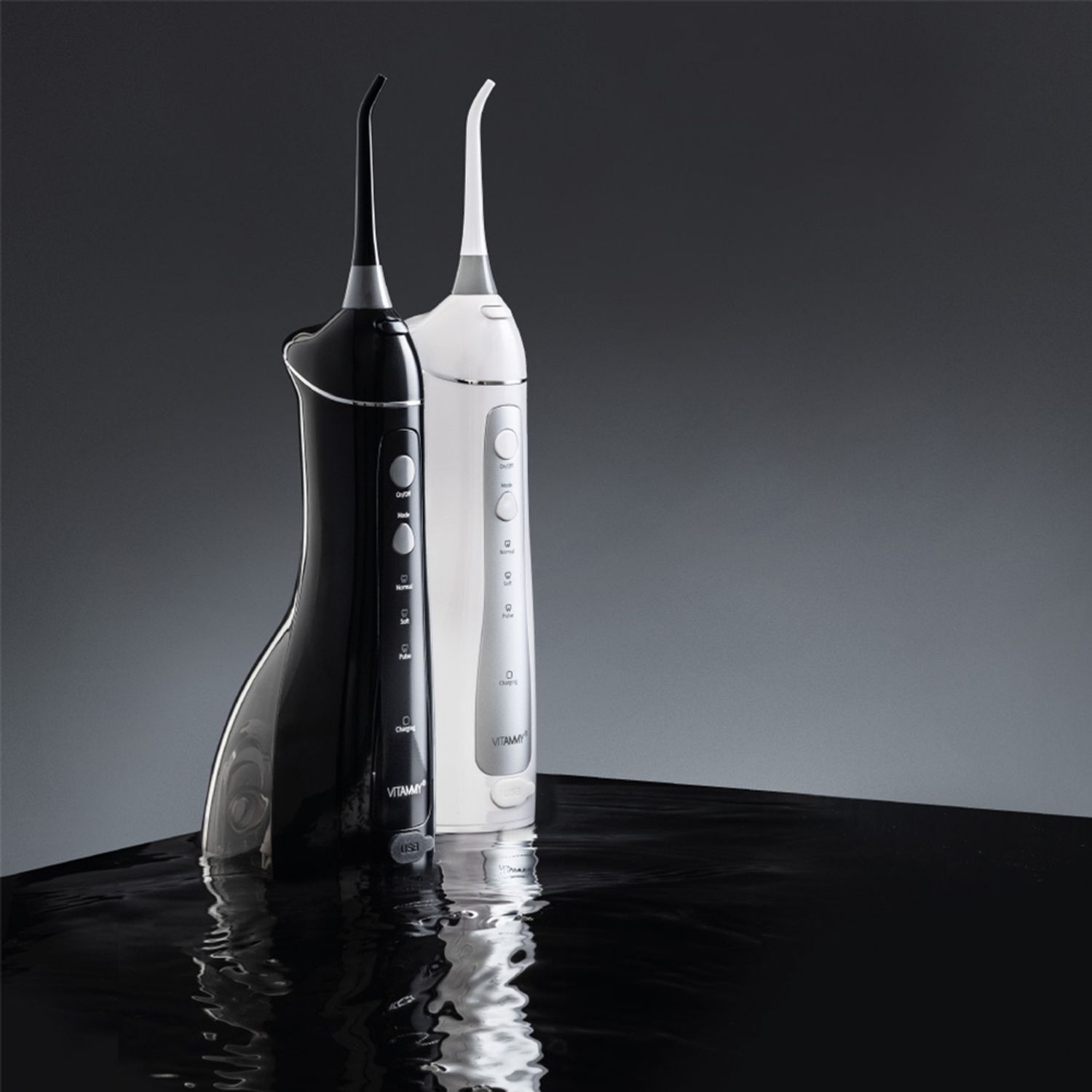 Irigator oral/ dus bucal Vitammy Hydra, profesional, 3 moduri de functionare, rezistent la apa, 2 duze, Negru fotografia produsului View 3 L