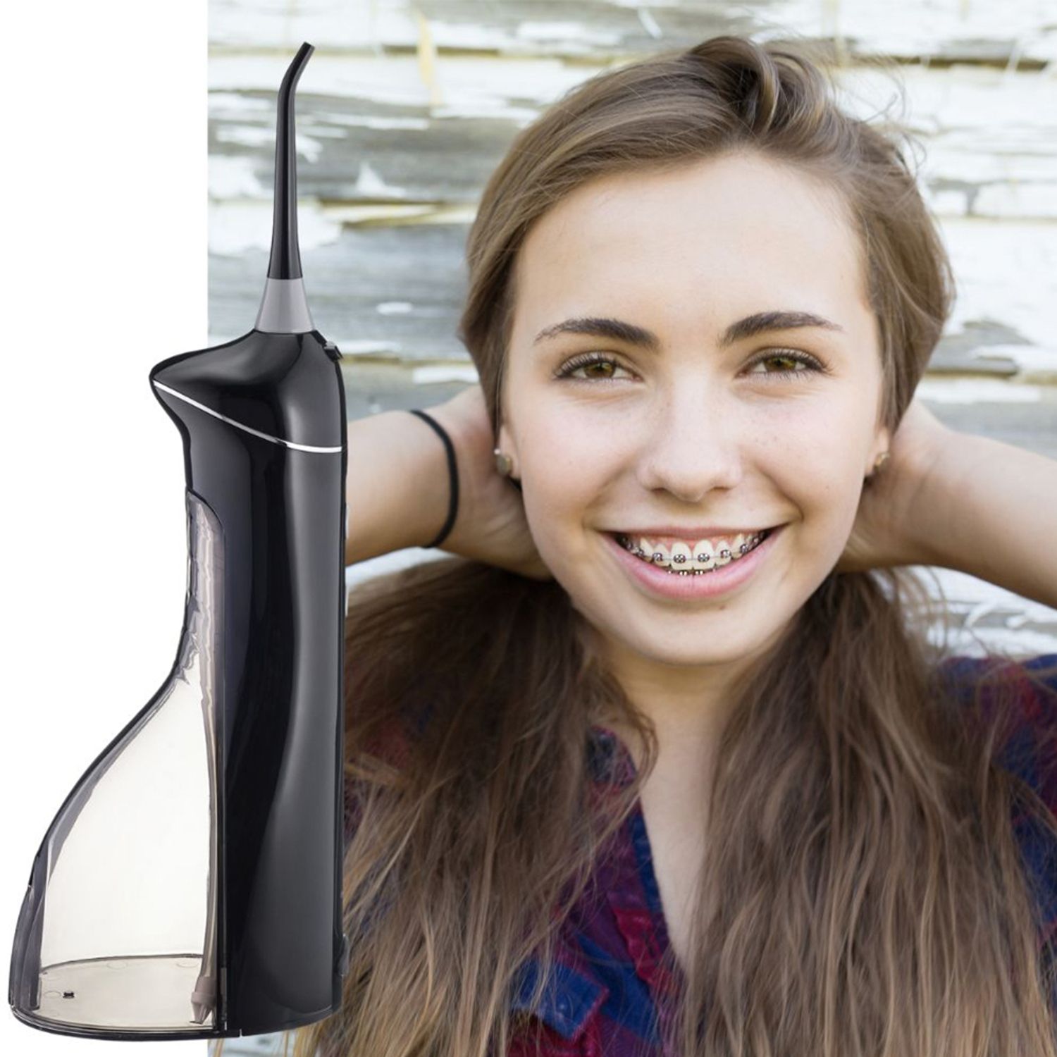 Irigator oral/ dus bucal Vitammy Hydra, profesional, 3 moduri de functionare, rezistent la apa, 2 duze, Negru fotografia produsului View 7 L