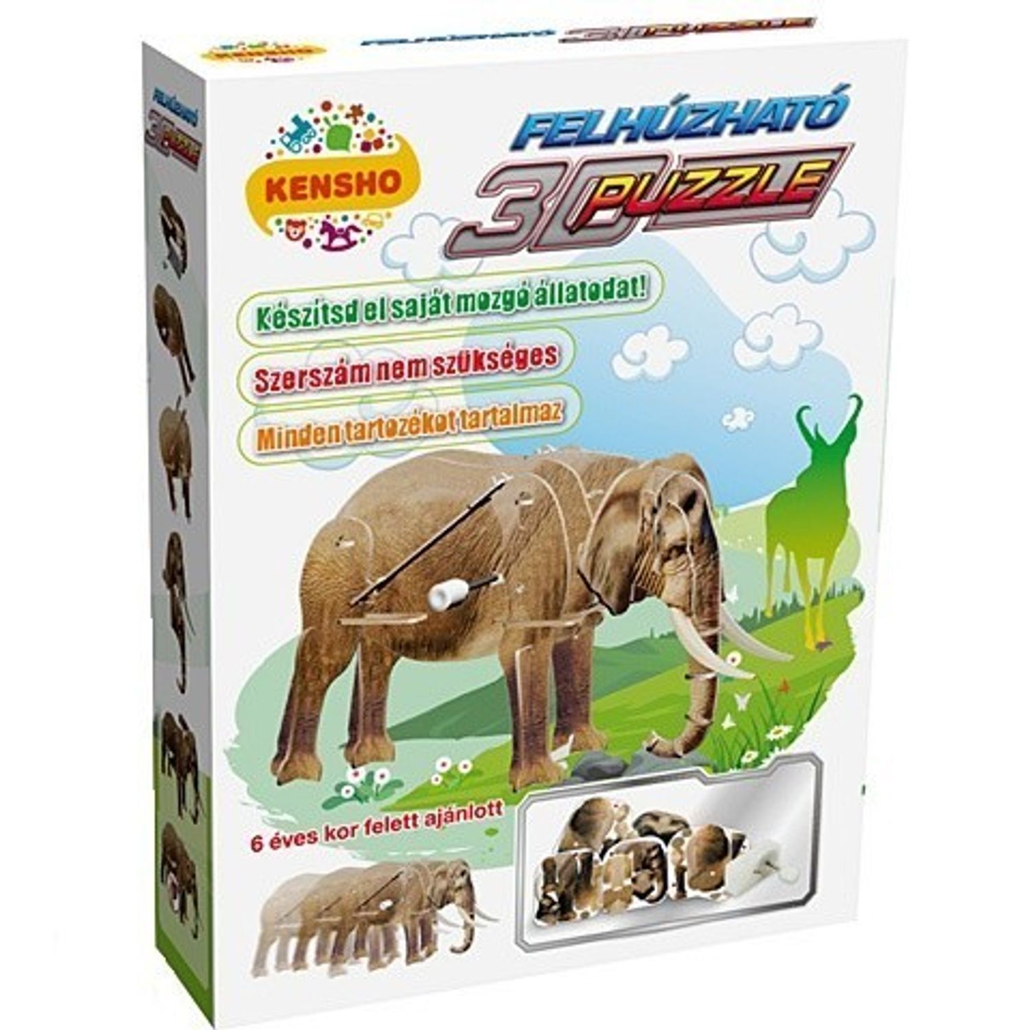 Puzzle Kensho 3D elefant fotografia produsului View 2 L