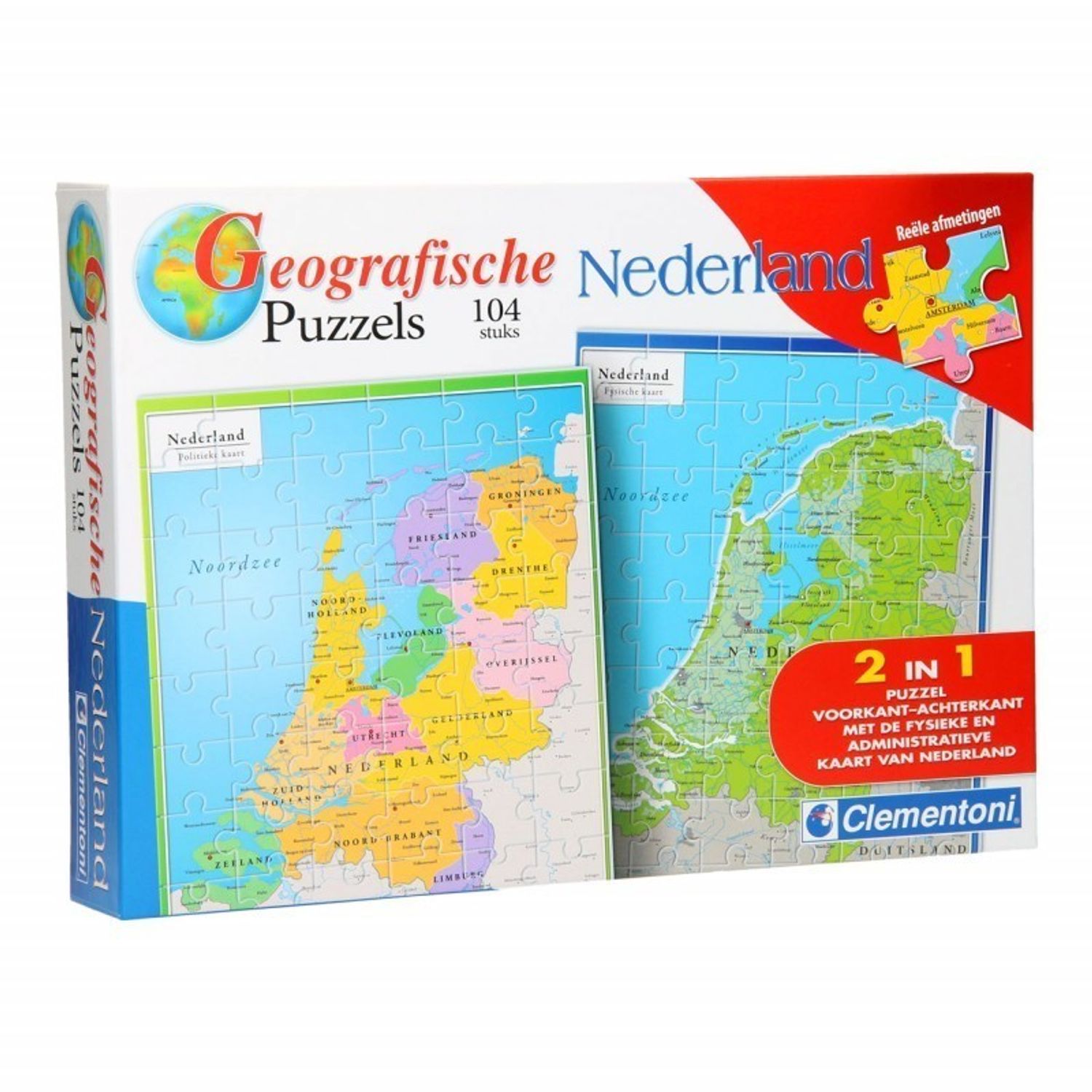 Puzzle geografic Netherland 104 piese 2 in 1 fotografia produsului View 2 L