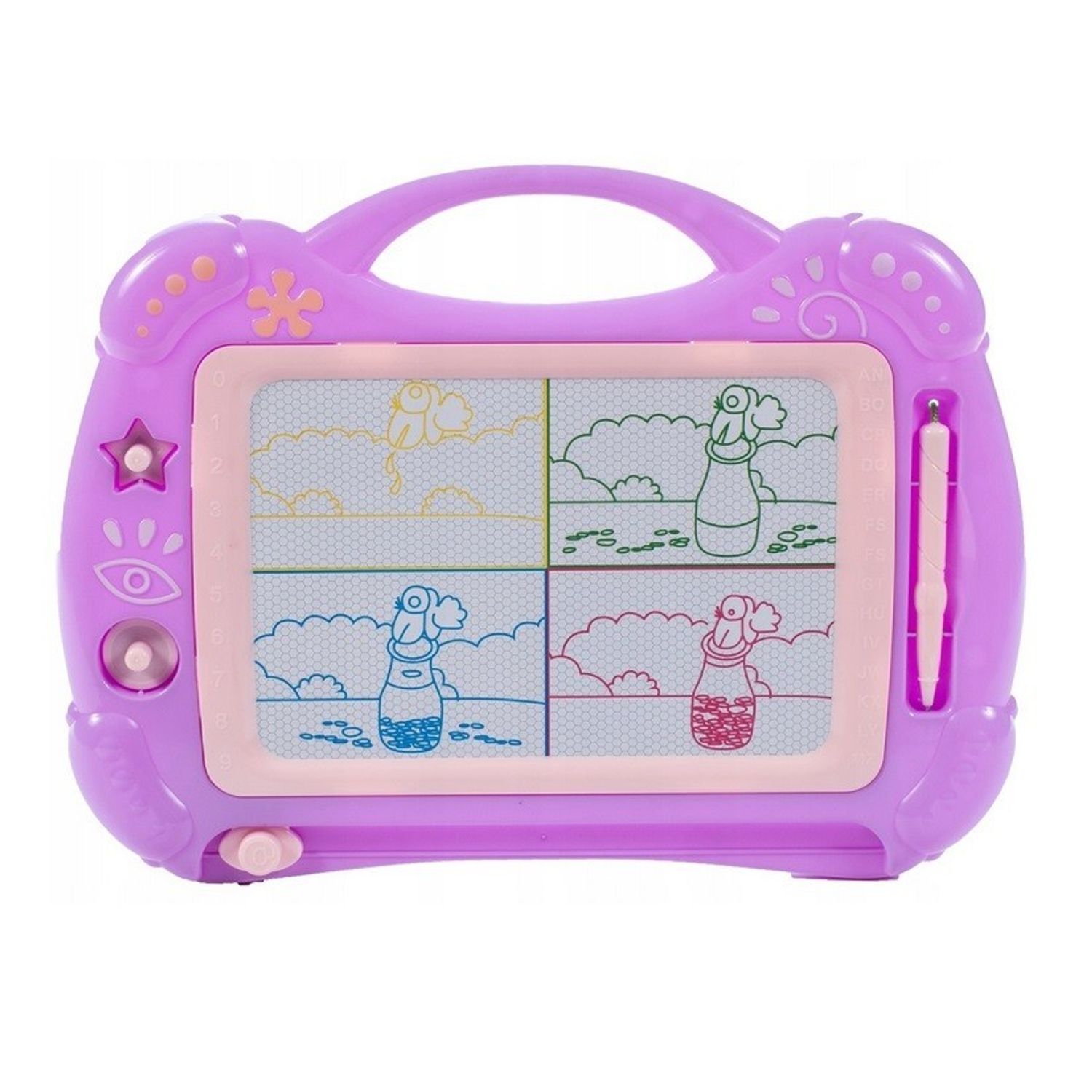 Tabla magnetica MalPlay roz cu forme pentru desen fotografia produsului View 2 L