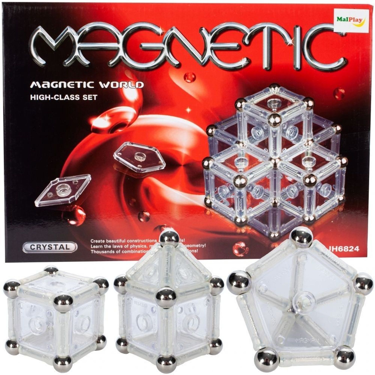 Set de constructie MalPlay Magnetic Crystal 84 piese fotografia produsului View 2 L