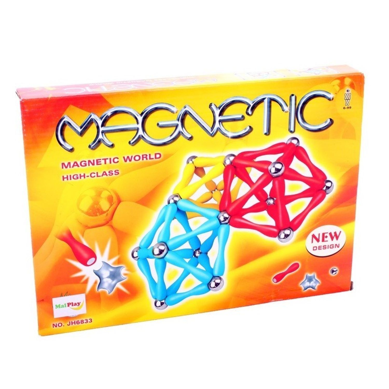 Set de constructie MalPlay Magnetic multicolor 120 piese fotografia produsului