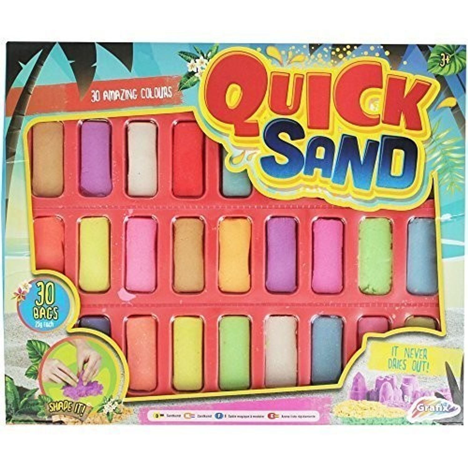 Set nisip kinetic Grafix, Quick Sand, 30 de culori diferite fotografia produsului