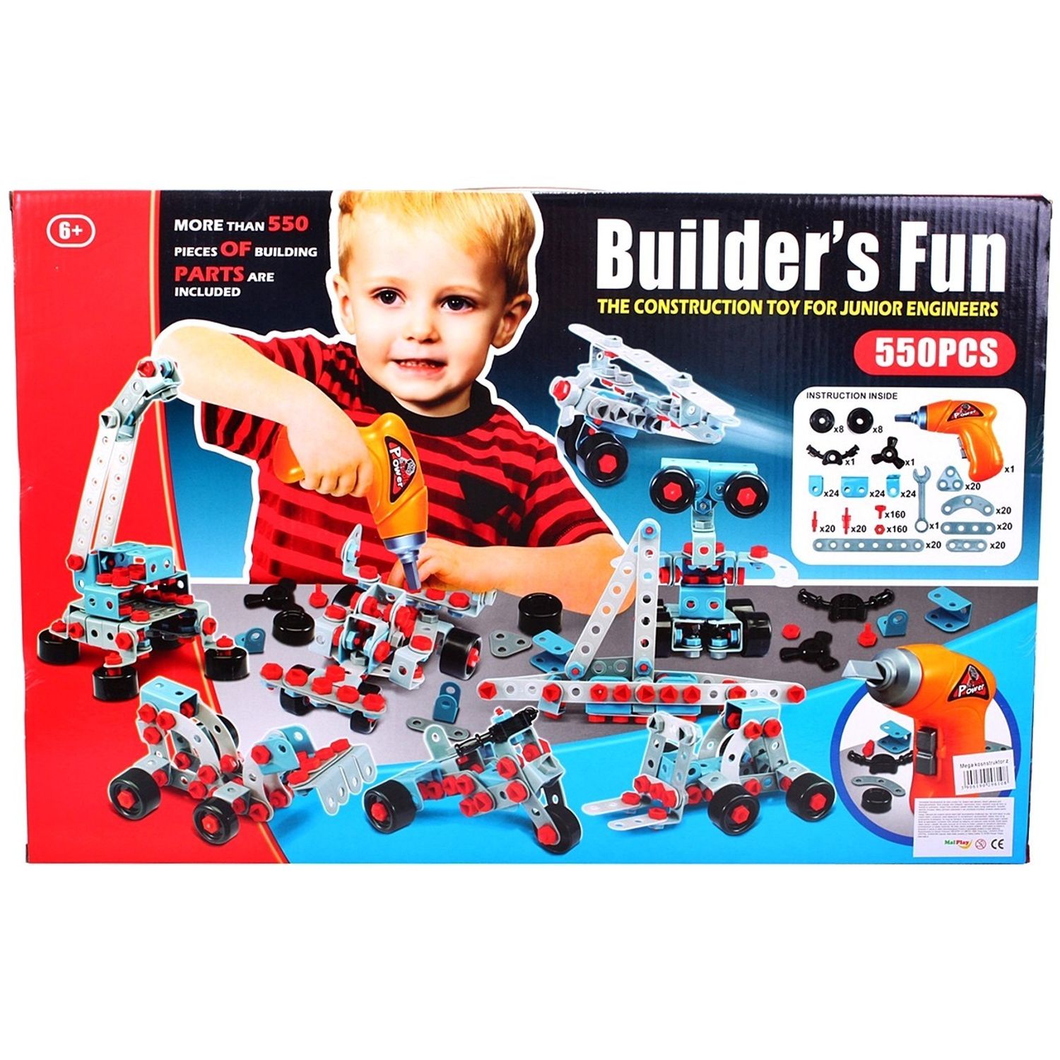 Set de constructii MalPlay 550 piese si bormasina cu baterii fotografia produsului View 2 L