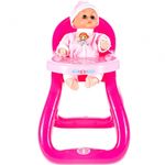 Set de joaca Malplay Bebelus cu Scaun de masa si accesorii roz fotografia produsului