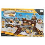 Set de joaca Garajul constructorilor cu doua utilaje si elicopter fotografia produsului
