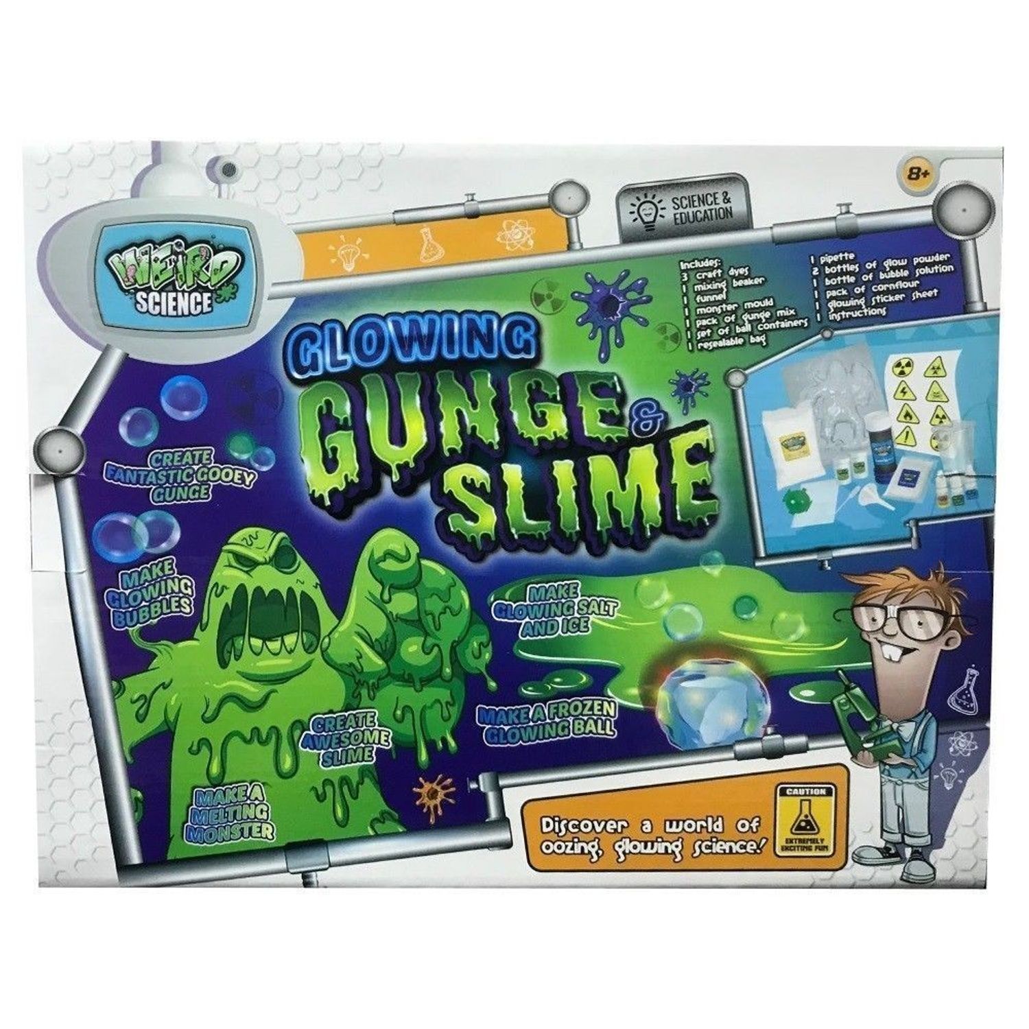 Set de creatie slime Weird Science, Monstri din slime fosforescent fotografia produsului