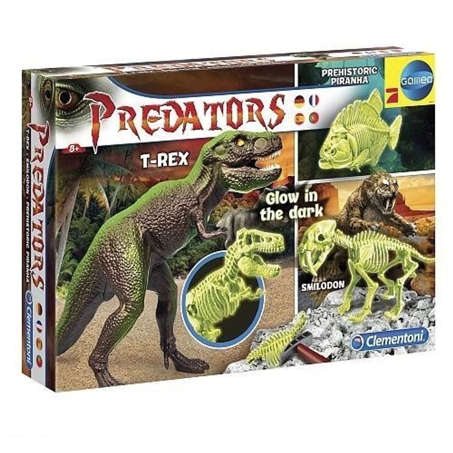 Kit constructie Clementoni 3 in 1 creaturi preistorice Dinozaur T-Rex fotografia produsului View 2 L