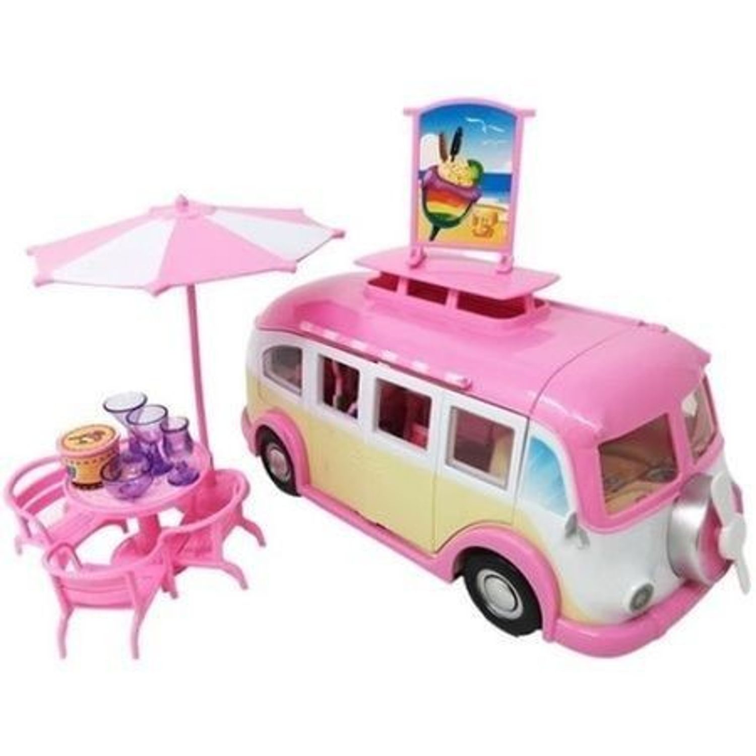 Set de joaca MalPlay Masina de inghetata pentru papusi cu accesorii,Roz fotografia produsului