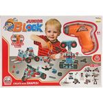 Set de constructii MalPlay Junior Block 286 piese si bormasina cu baterii fotografia produsului