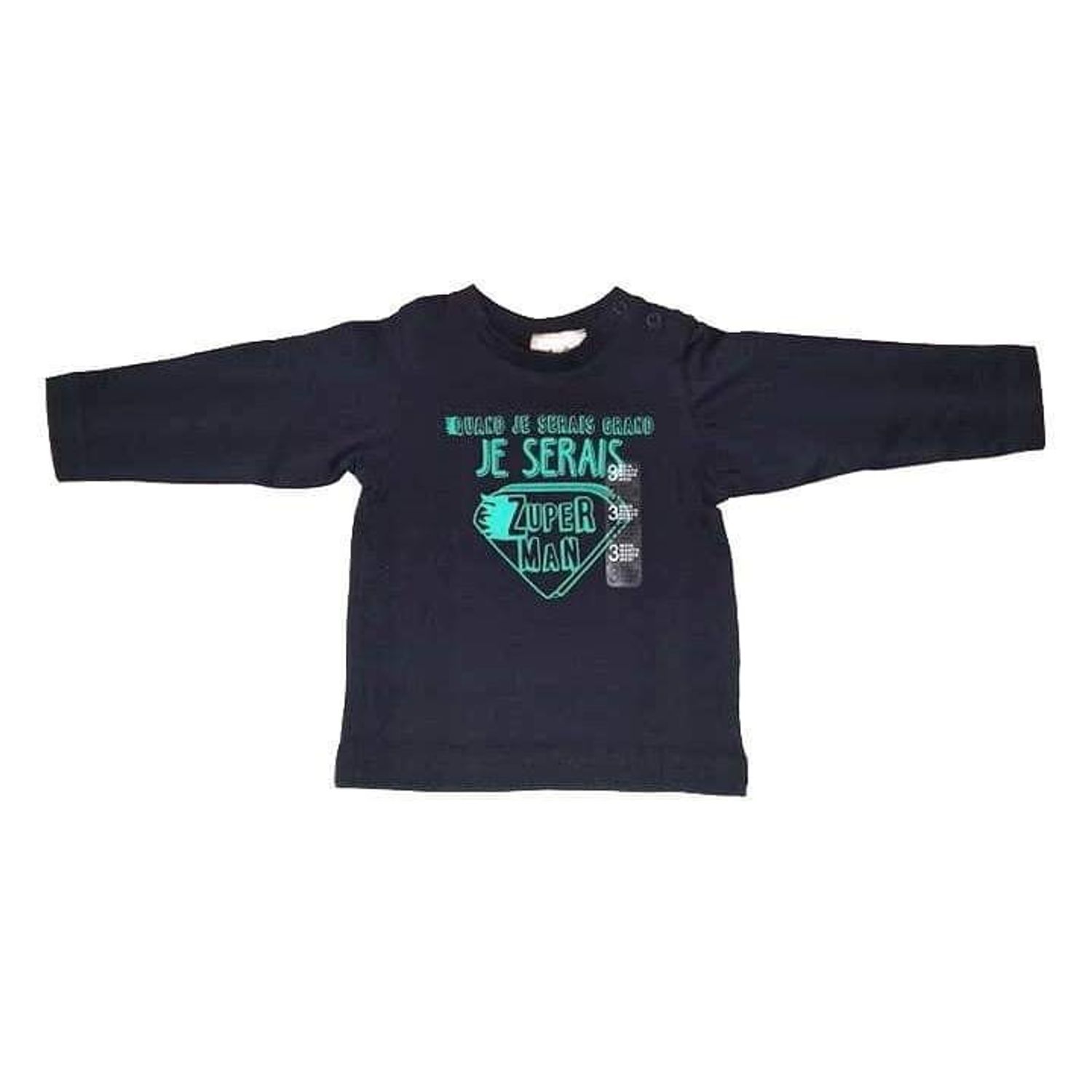 Bluza cu maneca lunga pentru bebelusi Grain de ble marimea 59 cm, 3 luni,Bleumarin inchis fotografia produsului View 2 L