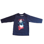 Bluza cu maneca lunga pentru bebelusi marimea 59 cm, 3 luni,Bleumarin inchis cu imprimeu Oaia Shaun fotografia produsului